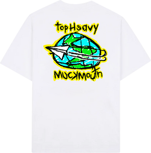 Muckmouth X Top Heavy Tee - White - TopHeavyEntertainment