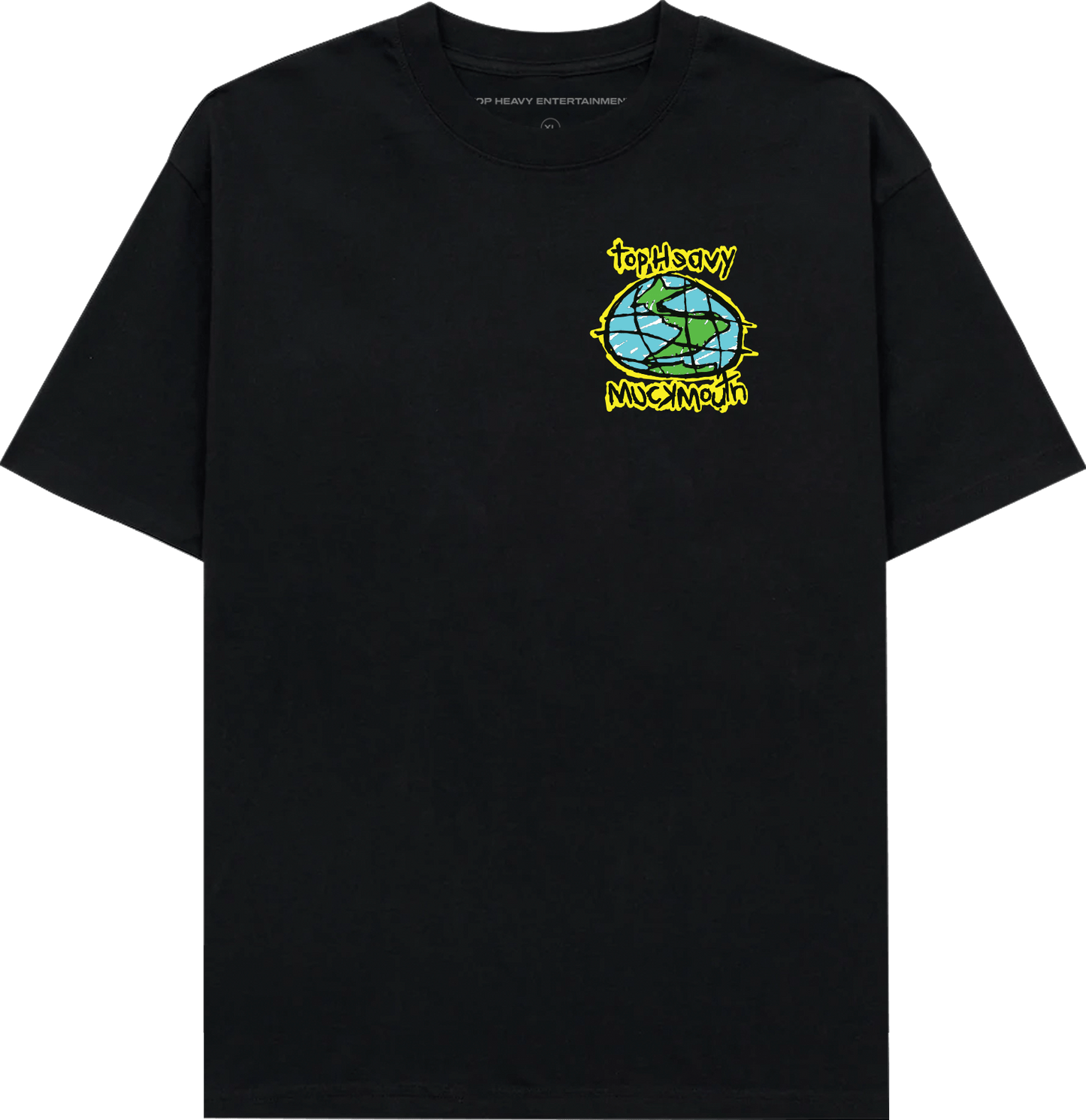 TopHeavyEntertainmentShort Sleeve T-ShirtMuckmouth X Top Heavy Tee - BlackTop Heavy Entertainment