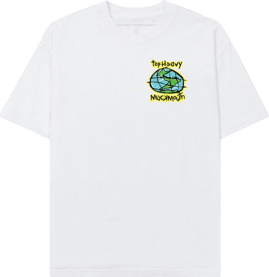 TopHeavyEntertainmentShort Sleeve T-ShirtMuckmouth X Top Heavy Tee - WhiteTop Heavy Entertainment