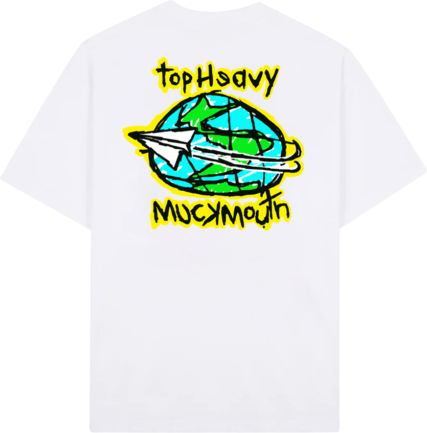 TopHeavyEntertainmentShort Sleeve T-ShirtMuckmouth X Top Heavy Tee - WhiteTop Heavy Entertainment