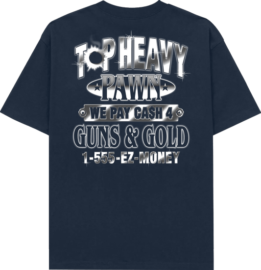 TopHeavyEntertainmentShort Sleeve T-ShirtPawned - NavyTop Heavy Entertainment
