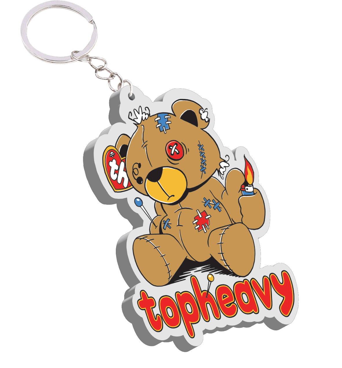 TopHeavyEntertainmentShort Sleeve T-ShirtPlayn With Fire Keychain - WhiteTop Heavy Entertainment