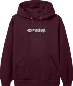 Embroidered Throwie Hoodie - Burgundy