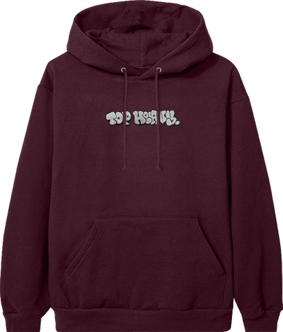 Embroidered Throwie Hoodie - Burgundy