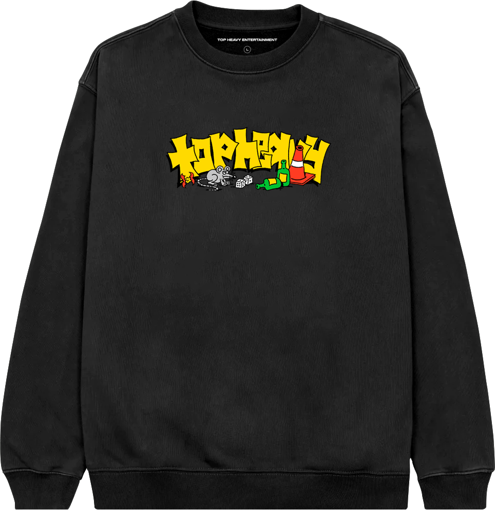 Skate Rat Crewneck Sweatshirt - Black