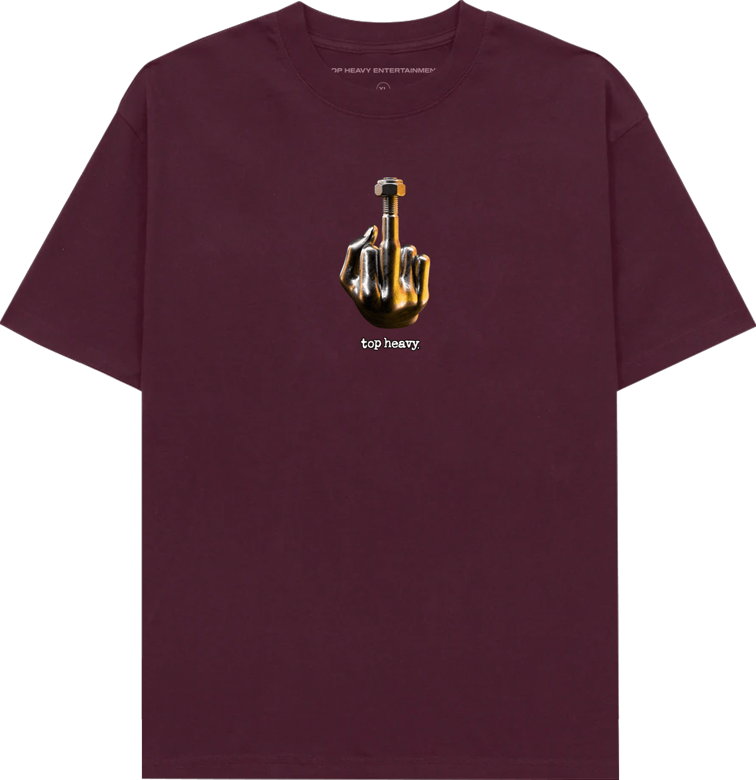 TopHeavyEntertainmentShort Sleeve T-ShirtHeavy Metal - BurgundyTop Heavy Entertainment