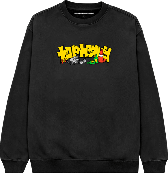 Skate Rat Crewneck Sweatshirt - Black – TopHeavyEntertainment