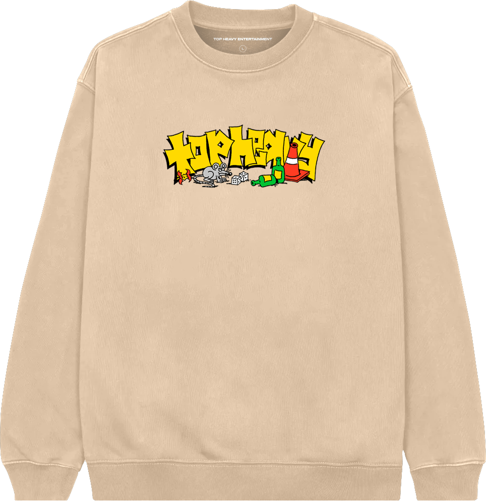 TopHeavyEntertainmentShort Sleeve T-ShirtSkate Rat Crewneck Sweatshirt - KhakiTop Heavy Entertainment